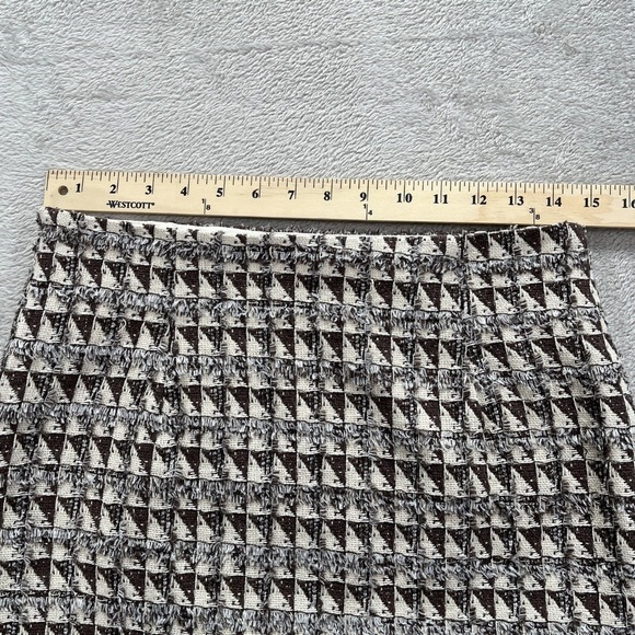 LE LIS Texture Geometric Fringe Mini Skirt Womens M Multicolor Boho Festival - Picture 9 of 10